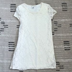 lace white mini dress